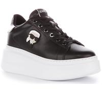 KARL LAGERFELD Anakapri Nft Lo Damen Karl Lace Platform Low Cut Sneaker (Schwarz Silber, 38)