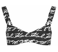 KARL LAGERFELD B.V Damen Women's, Signature All-Over Bikini Top, Schwarz, S EU