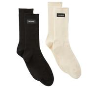 KARL LAGERFELD B.V Men's K/Essential Logo (2 Pack) Casual Sock, Cannoli Creme-Schwarz, Einheitsgröße (2er Pack)