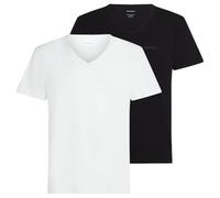 KARL LAGERFELD B.V Men's Karl Lagerfeld, Elongated Logo V-Neck Tee (2 Pack) Undershirt, weiß/schwarz, XS