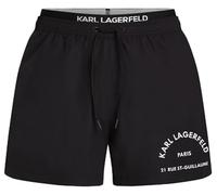 KARL LAGERFELD B.V Rue St Guillame Elastic Short Boardshorts Men Swimwear Bottom Black L