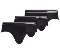 Karl Lagerfeld B.V Stripe Logo Micro Brief (3 Pack), Black, L