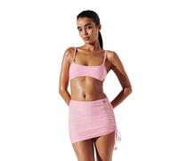Karl Lagerfeld B.V Women's IKON MINI Adjustable Pareo, White/PINK Stripe, L