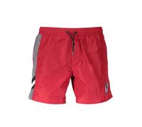 Karl Lagerfeld Beachwear Rote Badehose mit Streifen und Tasc - Größe: S