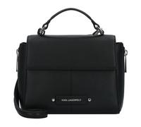 Karl Lagerfeld Behind the Seams Handtasche Leder 24 cm mit Dehnfalte schwarz