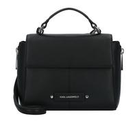 Karl Lagerfeld Behind the Seams Handtasche Leder 24 cm mit Dehnfalte schwarz