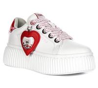 Karl Lagerfeld Creeper Lo Damen Valentine Pendatnt Detail Love Sneaker, weiß / rot, 39 EU