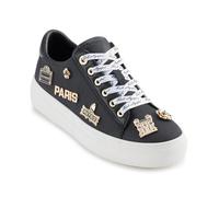 KARL LAGERFELD Damen Cate Pins Schnürschuh Plateau Sneaker, schwarz, 39.5 EU