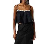 Karl Lagerfeld Damen Signature Scallop Beach Top Schwarz XS