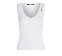 Karl Lagerfeld - GERIPPTES TANKTOP MIT V-AUSSCHNITT - Größe S - weiß