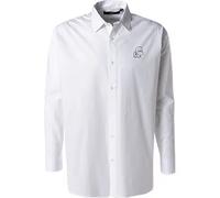 KARL LAGERFELD Hemd Herren Comfort Fit Langarm Baumwolle weiß, M