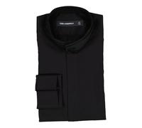 KARL LAGERFELD Hemd Herren Langarm Baumwoll-Stretch schwarz, 42