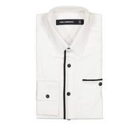 KARL LAGERFELD Hemd Herren Langarm Baumwoll-Stretch weiß, 42