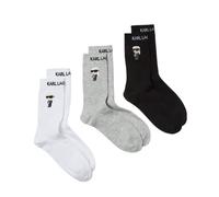 KARL LAGERFELD Herren K/Ikonik 2.0 Socken (3er-Pack), Schwarz/Weiß/Grau, 35-38
