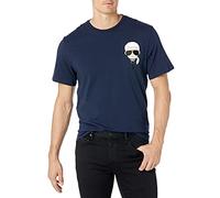 Karl Lagerfeld Herren Klassisches Karl-Charakter, Kurzärmelig, Rundhalsausschnitt T-Shirt, Marineblau, L