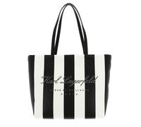 KARL LAGERFELD Hotel Karl Beach Stripe Tote Bag Black / Natural