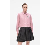 Karl Lagerfeld Ikon Choupette Cropped Shirt Scarlet Sage-white Stripes Größe: 42 | Business hemden Outlet | Damen | Rot