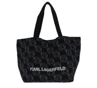 KARL LAGERFELD Ikon Nft Shopper Blk - White Ikon Outline AOP