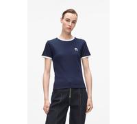 Karl Lagerfeld Ikon Patch Slim Fit Rib Tshirt Evening Blue Größe: XL | Hemden Outlet | Damen | Blau