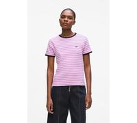Karl Lagerfeld Ikon Patch Striped Rib Tshirt Operamauve-cannoli Größe: XS | Hemden Outlet | Damen