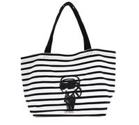 KARL LAGERFELD Ikon Print Stripe Shopper Black