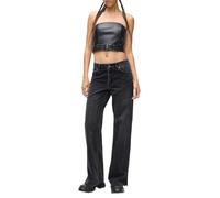 KARL LAGERFELD JEANS Low Rise Wide Leg Denim, Washed Black, 27