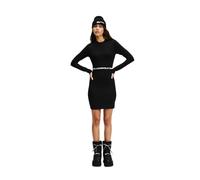 KARL LAGERFELD JEANS, Damen, Passendes Langarm-T-Shirt-Kleid, Schwarz, Gross