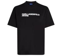 Karl Lagerfeld Jeans, Damen, Regular Kurzarm Essential Logo T-Shirt, Normale Passform, Schwarz, L
