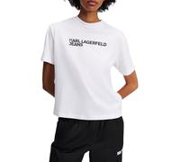 Karl Lagerfeld Jeans, Damen, Regular Kurzarm Essential Logo T-Shirt, Normale Passform, Weiss, S