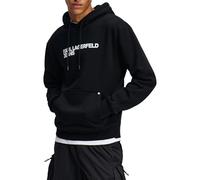 Karl Lagerfeld Jeans, Herren, Essentail Logo Hoodie, Normale Passform, Schwarz, XS