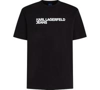 Karl Lagerfeld Jeans Herren Regular Kurzarm Essential Logo T-Shirt Normale Passform, Schwarz, L