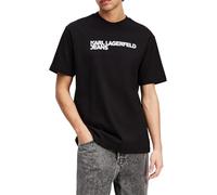 Karl Lagerfeld Jeans, Herren, Regular Kurzarm Essential Logo T-Shirt, Normale Passform, Schwarz, L