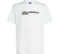 Karl Lagerfeld Jeans, Herren, Regular Kurzarm Essential Logo T-Shirt, Normale Passform, Weiss, XS