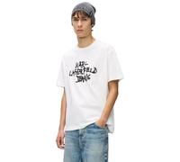 KARL LAGERFELD JEANS, Men's, Regular Short Sleeve Graffiti Tee, Regular Fit, White, L