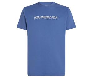 KARL LAGERFELD JEANS, Men's, Slim Short Sleeve Reflection Tee, Slim Fit, Washed Federal Blue, M
