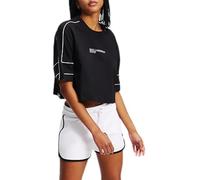 Karl Lagerfeld Jeans Reg Cropped Monogram Tee, Women, Black, T-Shirt