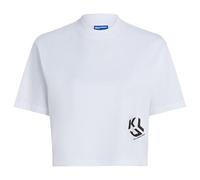 Karl Lagerfeld Jeans Reg Cropped Monogram Tee, Women, White, T-Shirt