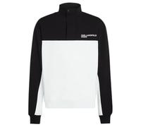 KARL LAGERFELD JEANS Regular Blocked Half Zip Sweat, Black/White, XL