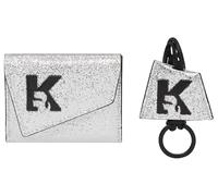 Karl Lagerfeld Jeans Women Geo Bifold Key Chain Shiny Gift Pack Silver One Size