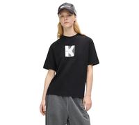 KARL LAGERFELD JEANS, Women's, Regular Short Sleeve K Logo Tee, Regular Fit, Black, S