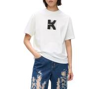 KARL LAGERFELD JEANS, Women's, Regular Short Sleeve K Logo Tee, Regular Fit, White, S