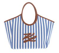 KARL LAGERFELD K / Autograph Stripe Canvas Bag Silver Lake Blue