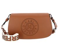 KARL LAGERFELD K / Circle Saddle Crossbody Perforated Dark Tan