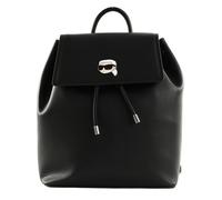 KARL LAGERFELD K / Ikonik 2.0 Leather Flap Backpack Pin Black