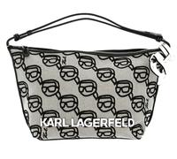 KARL LAGERFELD K / Ikonik 2.0 Seasonal Shoulder Bag Canvas Black / Gray