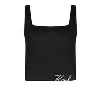 Karl Lagerfeld B.V Women's Karl Signature Crop TOP, Black, S