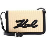 KARL LAGERFELD K / Signature Raffia Crossbody Natural / Black