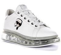 Karl Lagerfeld Kapri Kushion NFT Lo Lace Clear Sole Low Cut High Women's Synthetic Trainers (Weißsilber, EU 38)