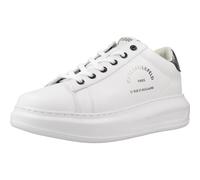 KARL LAGERFELD Kapri Maison Sportschuhe, Weiß, mit Absatzschoner aus Altsilber, weiß, 36 EU
