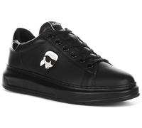 KARL LAGERFELD Kapri Nft Lo Herren Karl Lace Logo Mid Low Cut Tla Sneaker, Black Mono, 45 EU